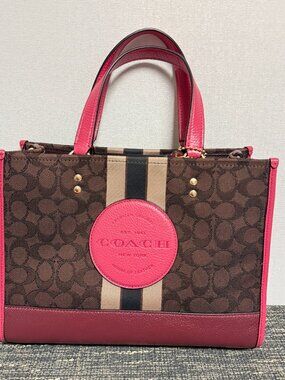 Coach Dempsey Carryall In Signature Jacquard With Stripe And Coach Patch 4113